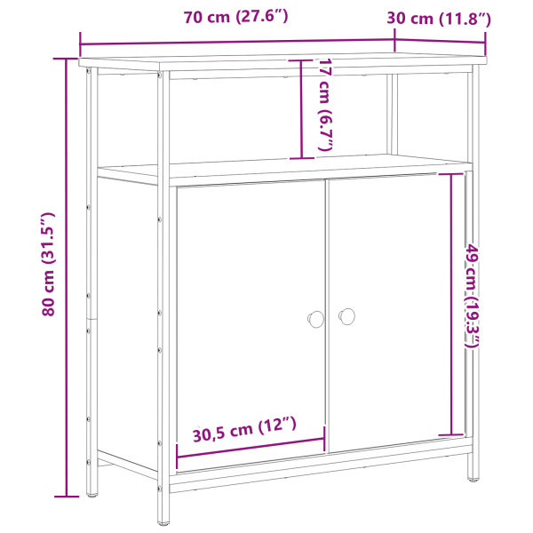 Служебен шкаф Черния дъб 70 x 30 x 80 см Инженерно дърво