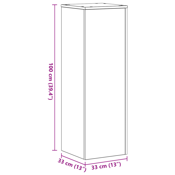Стойка за растения 2 pcs Черния дъб 33 x 33 x 100 cm