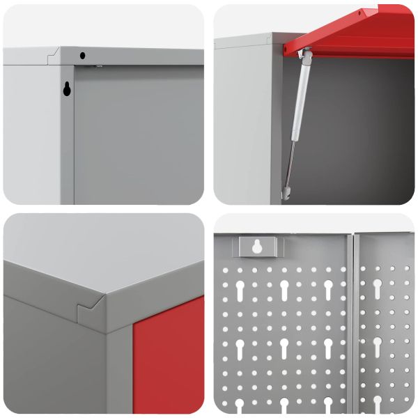 Комплект работни шкафове с чекмедже с рафт 5 pcs Червено