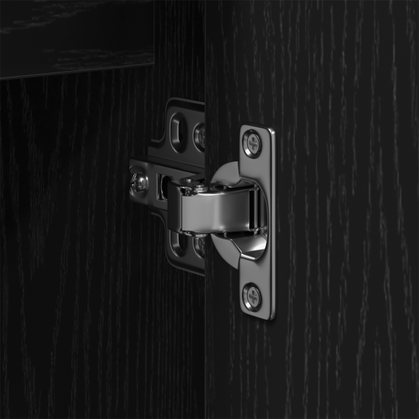 Комплект мебели за баня с рафт 2 pcs Черно Инженерно дърво