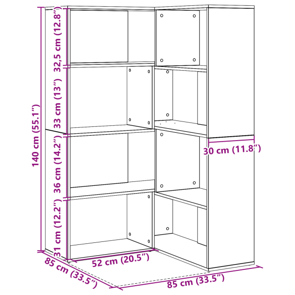 Гардероб 2 pcs Черния дъб 85 x 85 x 140 см Инженерно дърво