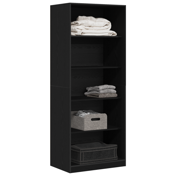 Гардероб с рафт Черния дъб 80 x 50 x 200 см Инженерно дърво