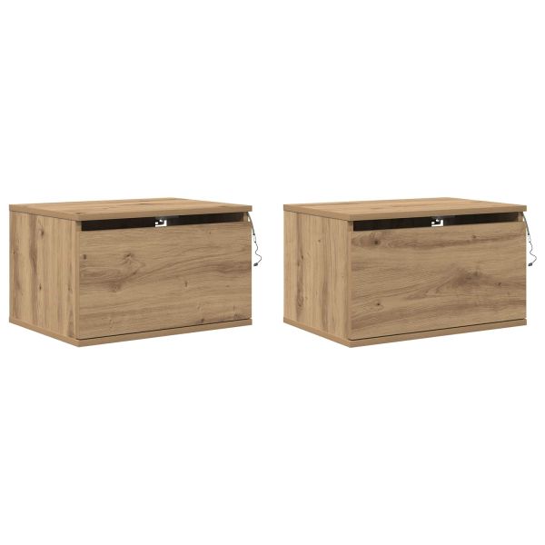 Стенен шкаф за нощно шкафче 2 pcs Дъб 50 x 36 x 30 см