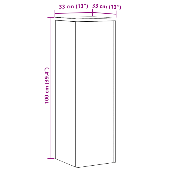 Стойка за растения Черния дъб 33 x 33 x 100 cm Инженерно дърво