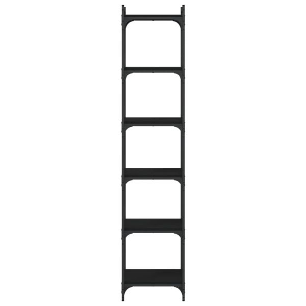 Библиотека 6 рафта черна 40x30x188 см инженерно дърво