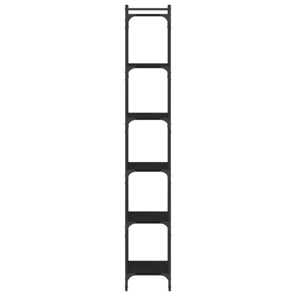 Библиотека 6 рафта черна 40x30x188 см инженерно дърво