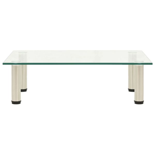 ТВ поставка, прозрачна, 60x35x17 см, закалено стъкло