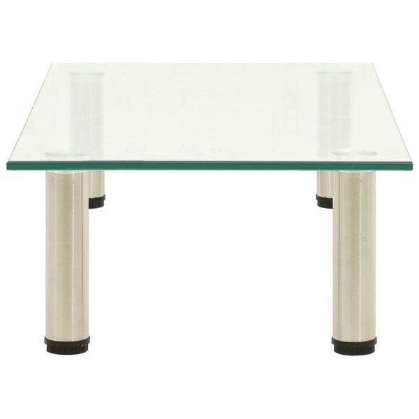 ТВ поставка, прозрачна, 60x35x17 см, закалено стъкло