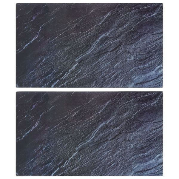 Дъски за рязане, 2 бр, с шарка естествен камък, закалено стъкло