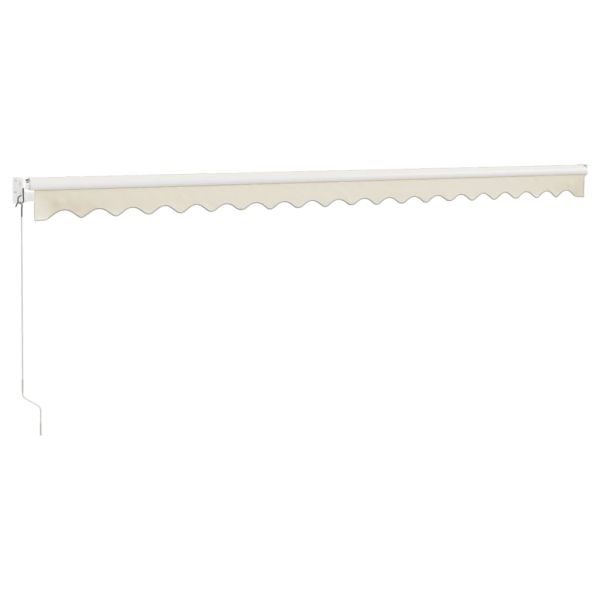 Прибираща се тента кремава 5x3 м плат и алуминий