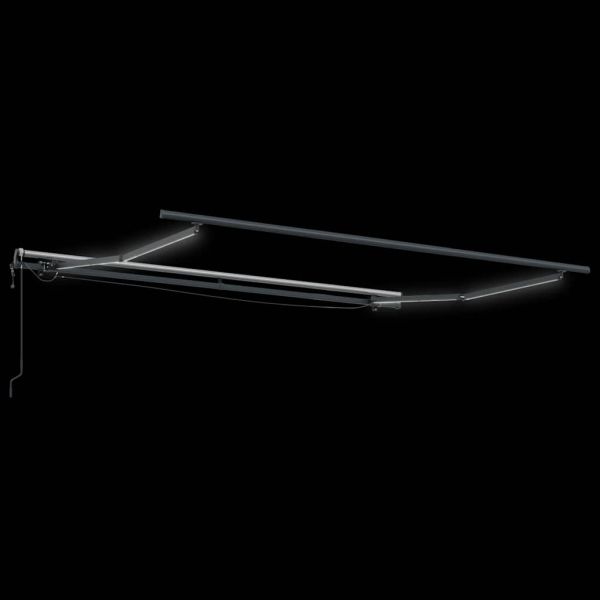 Автоматично прибираща се тента с LED, кафяв, 300x250 см