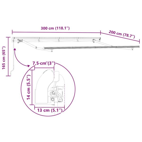 Сгъваем навес Антрацит 300 x 200 cm текстил