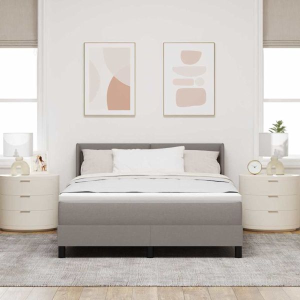 Легло с пружинирана основа с таблото Таупе 200 x 140 cm текстил