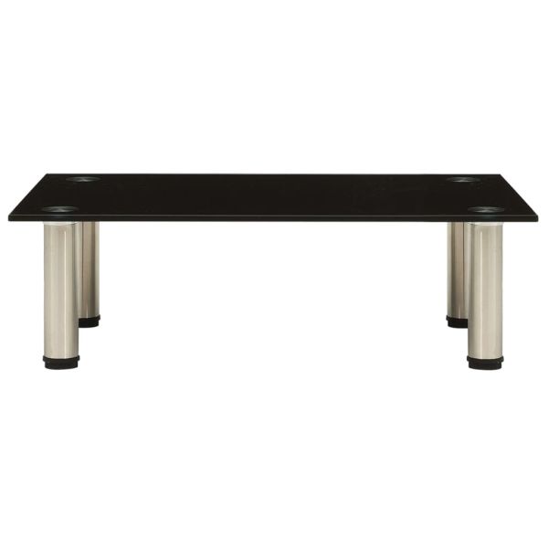 ТВ поставка, черна, 60x35x17 см, закалено стъкло