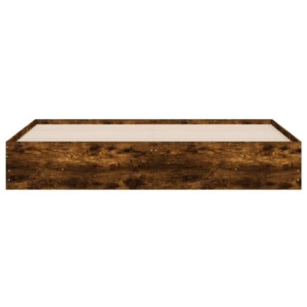 Рамка за легло с чекмедже опушен дъб 180x200 см инженерно дърво