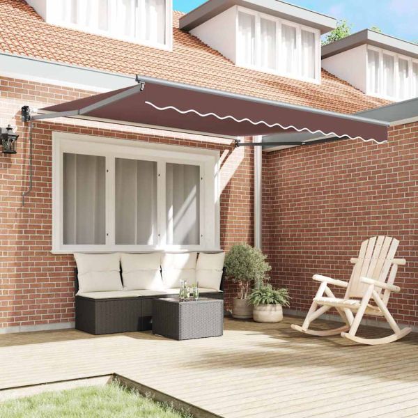 Автоматично прибираща се тента, кафяв, 300x250 см