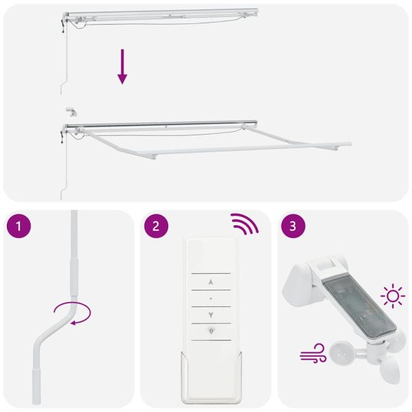 Автоматично прибираща се тента с LED, кафяв, 300x250 см