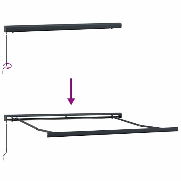 Ръчно прибираща се тента, кафява, 300x250 см