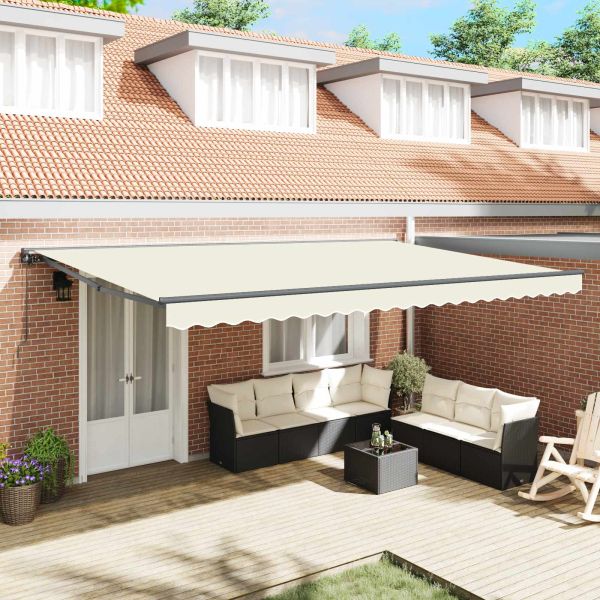 Рамка за сенник Крем 500 × 300 cm Полиестер с PU покритие