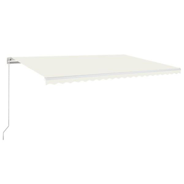 Ръчно прибиращ се сенник, 500x350 см, кремав