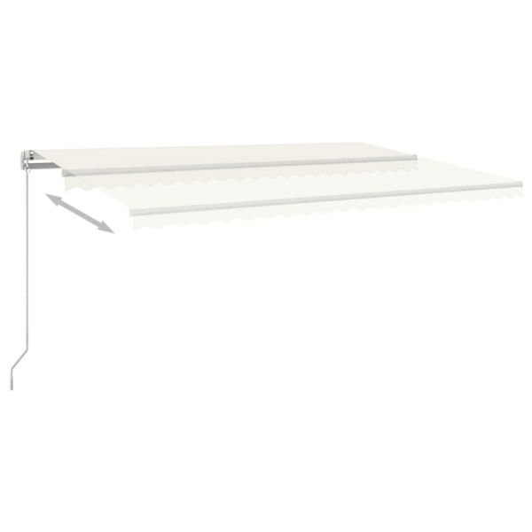 Ръчно прибиращ се сенник, 500x350 см, кремав