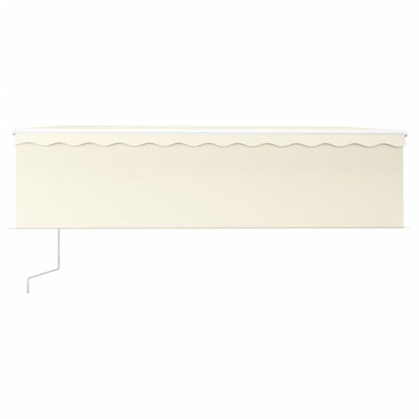 Автоматичен сенник с щора, LED и сензор за вятър, 5x3 м, кремав