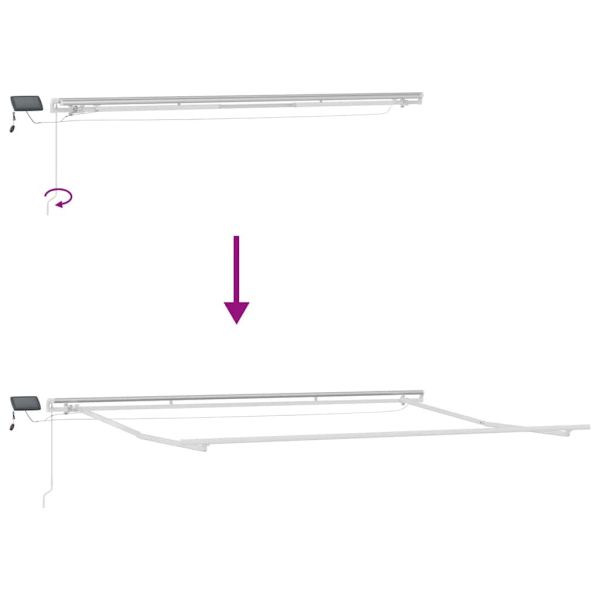 Ръчно прибираща се тента с LED, бордо, 600x300 см