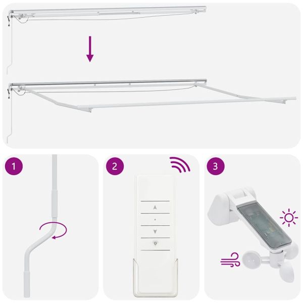 Автоматично прибираща се тента с LED, кафяв, 450x300 см