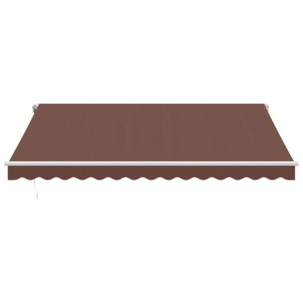 Ръчно прибираща се тента, кафява, 400x350 см