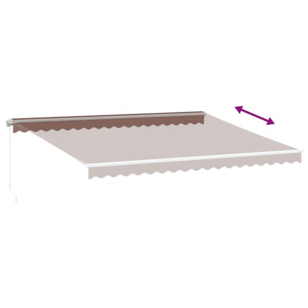 Ръчно прибираща се тента, кафява, 450x350 см