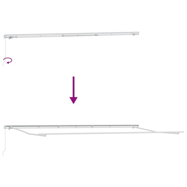 Ръчно прибиращ се сенник, кафяв, 600x300 см