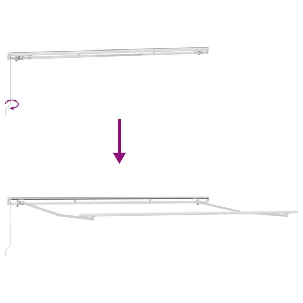 Ръчно прибиращ се сенник, кафяв, 500x300 см