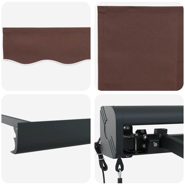 Автоматично прибираща се тента, кафяв, 450x300 см