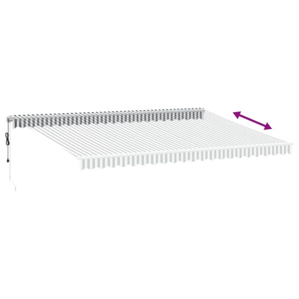 Автоматично прибираща се тента, антрацит и бял, 500x350 см