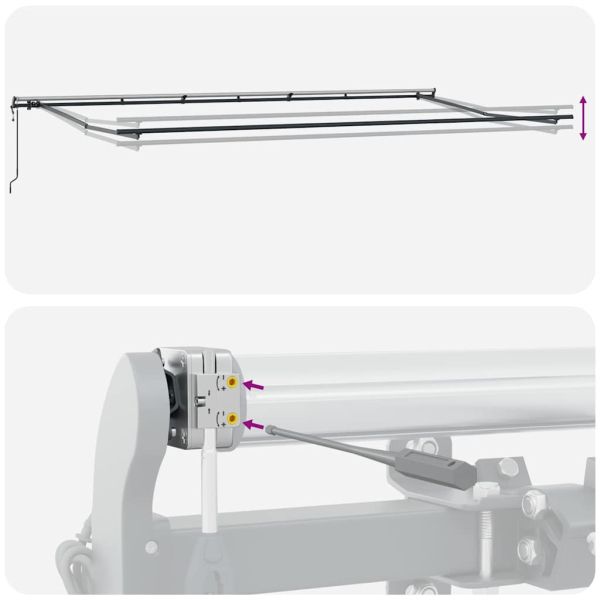 Автоматично прибираща се тента, бордо, 600x300 см