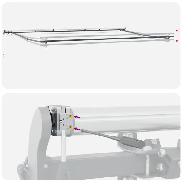 Автоматично прибираща се тента с LED, бордо, 600x300 см