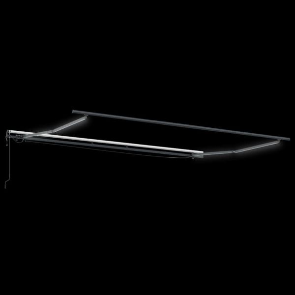 Автоматично прибираща се тента с LED, кафяв, 500x300 см