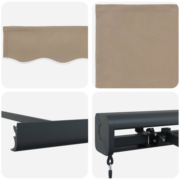 Сгъваем навес Бежово 300 x 250 cm Текстил и Метал