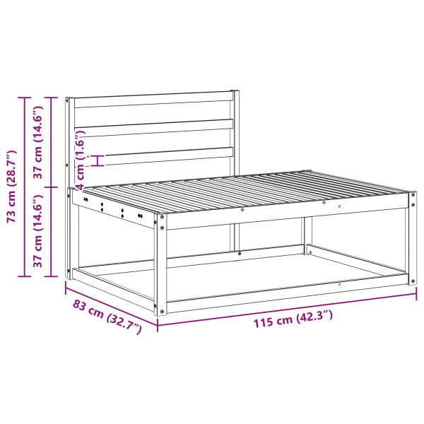 Комплект дивани за открито 2 Брой Естествен 230,5 x 83 x 73 см