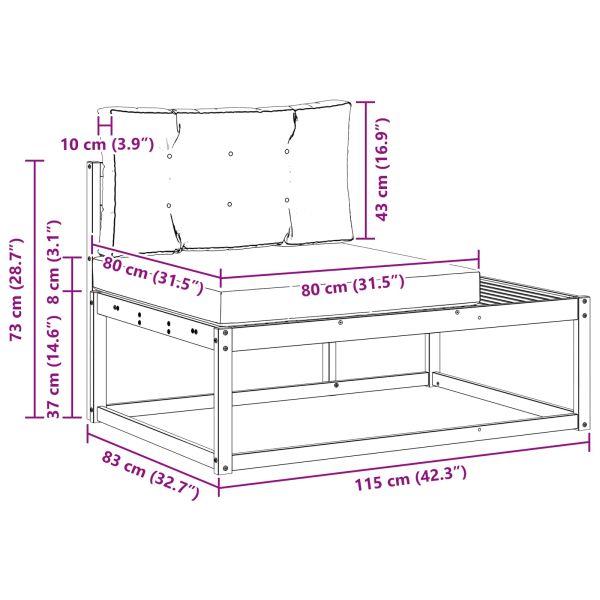 Комплект дивани за открито 2 Брой Натурален и Крема