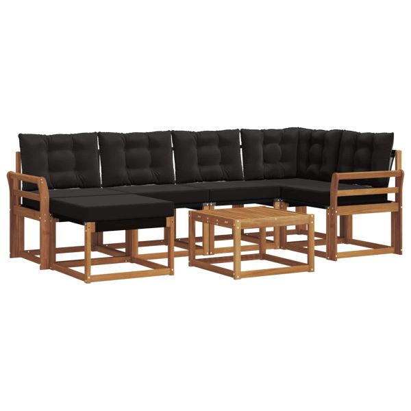 Комплект дивани за открито 7 pcs Естествено и черно