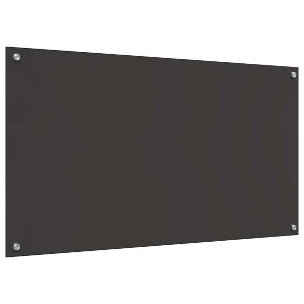 Кухненски гръб 2 pcs Тъмен сив 110 x 60 cm закалено стъкло