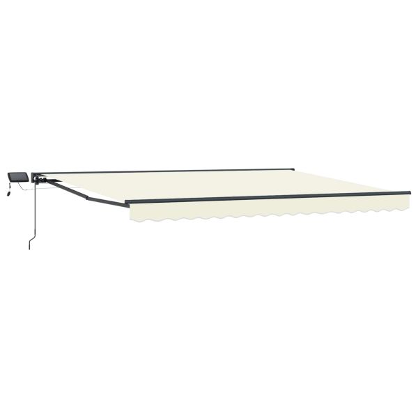 Ръчна рамка за сенник с LEDs Кремав и антрацит 5 × 3,5 m