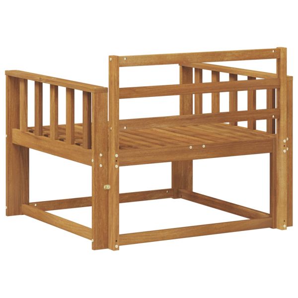 Среден диван за открито Солидно акациево дърво Естествен