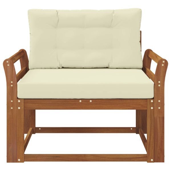 Среден диван за открито Солидно акациево дърво Естествен