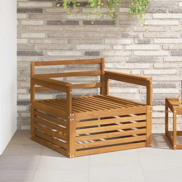 2 Брой Диван с подлакътници Солидно акациево дърво Естествен