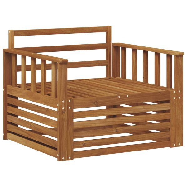 2 Брой Диван с подлакътници Солидно акациево дърво Естествен