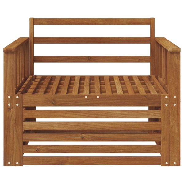 2 Брой Диван с подлакътници Солидно акациево дърво Естествен