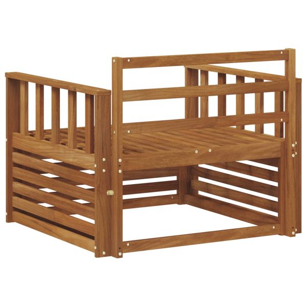 2 Брой Диван с подлакътници Солидно акациево дърво Естествен