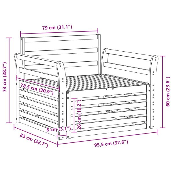 2 Брой Диван с подлакътници Естествен